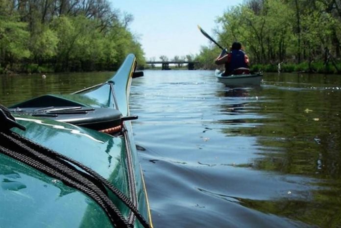 Two paddlers in Gulfstream kayaks from Current Designs