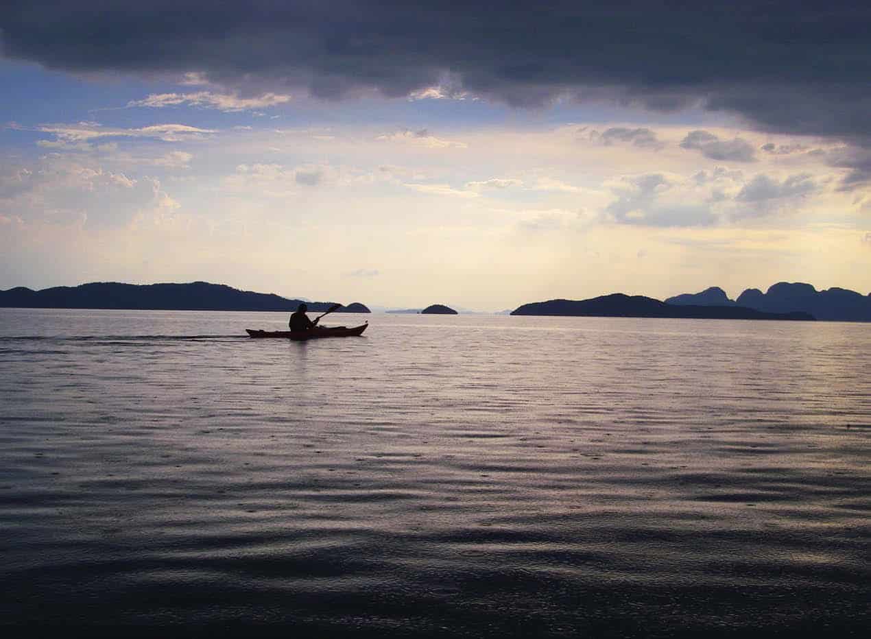 Open water crossing by kayak. | Photo: Virginia Marshall