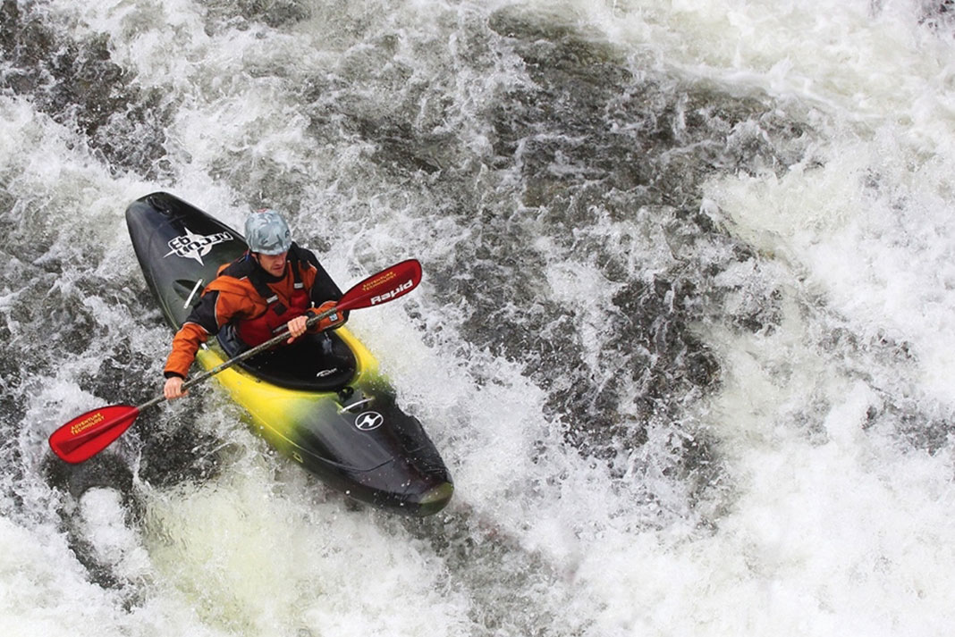 Whitewater kayak on a river