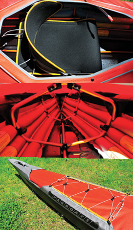Parts of a read touring kayak