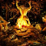 17 Of The Most Common Camping Myths Busted Camp councillor telling scary stories and camping myths to two boy scouts around the fire