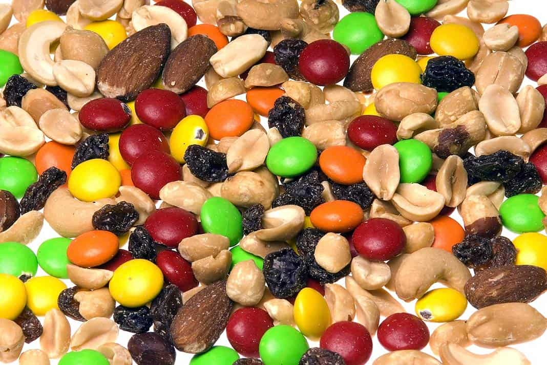 Trail mix with nuts and chocolate