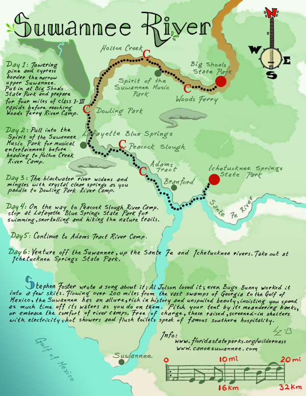 Suwannee river map