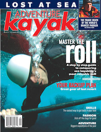 Cover Shot of the Adventure Kayak Magazine featuring articles on mastering the kayak roll.