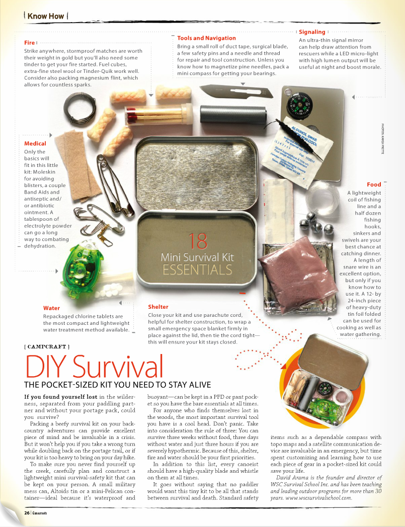 PDF of the full DIY survival article in Canoeroots Magazine.