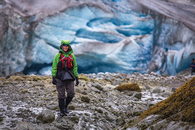 FOLDING KAYAKS ALLOW ECOLOGIST, DR. LAUREN OAKES, TO ACCESS THE REMOTE REACHES OF GLACIER BAY | Photo: A. Andis 