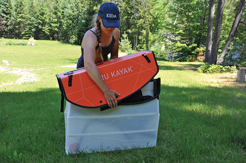The Oru Kayak in its box.