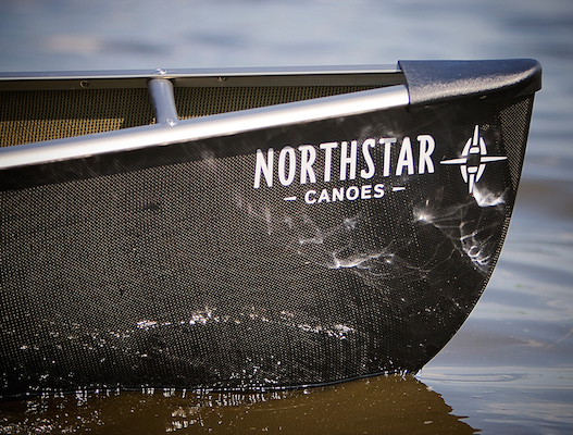 The bow of Northstar Canoe's Northwind Solo canoe