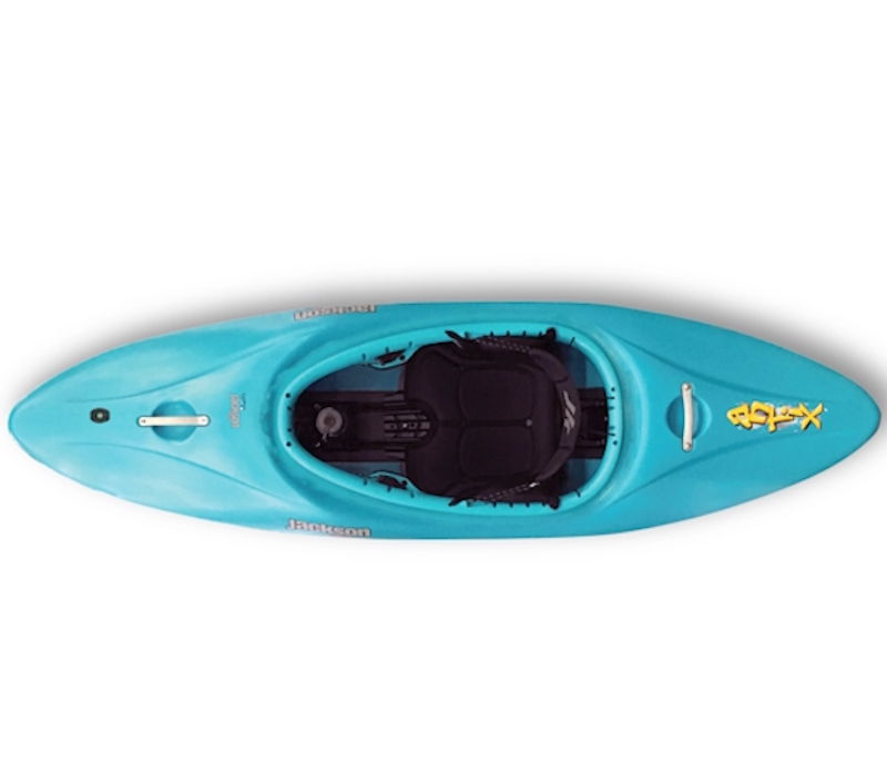 Jackson Kayak's Antix, a playful river running kayak in a blue green color
