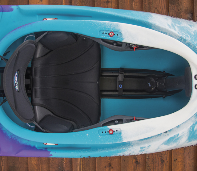Cockpit of blue kayak
