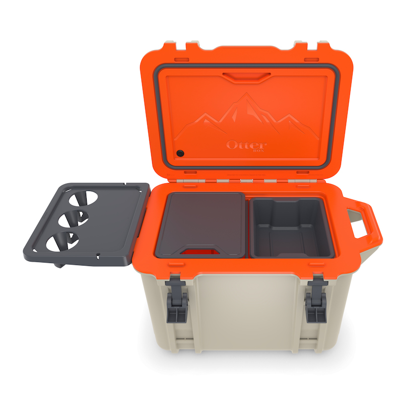A shot of the venture coolers from Otterbox showing the internal accessories 