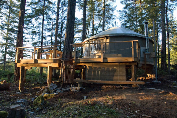 An Airbnb yurt rental on Cortes island. 