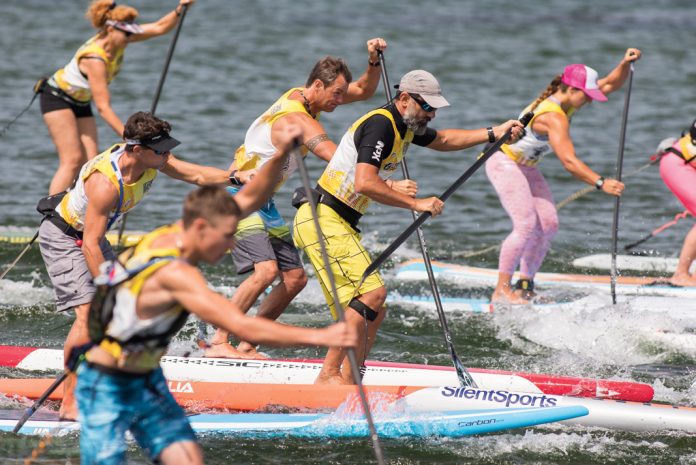 paddle board racers