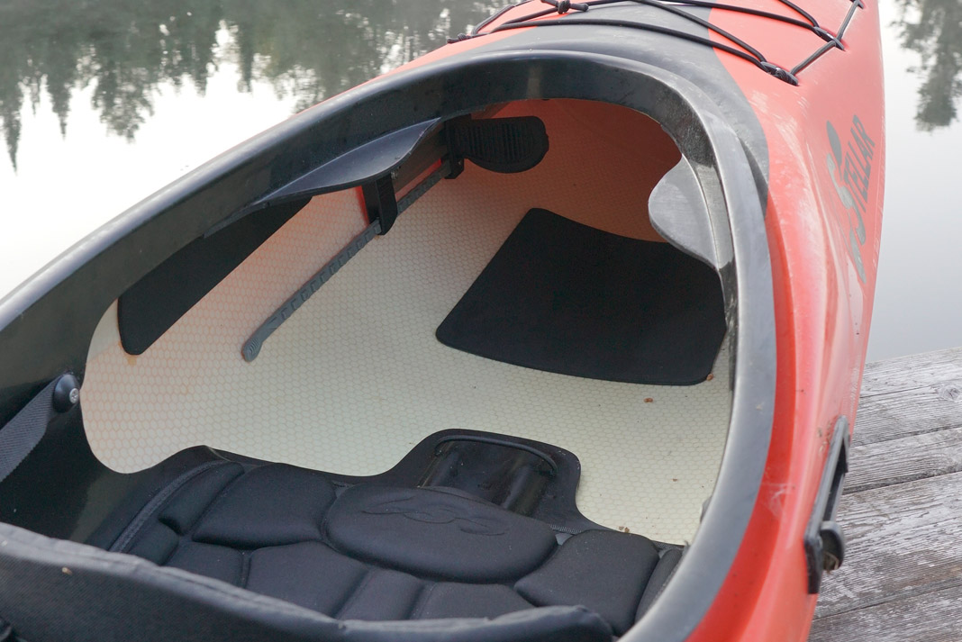 the interior of Stellar Kayaks' intrepid LV sea kayak