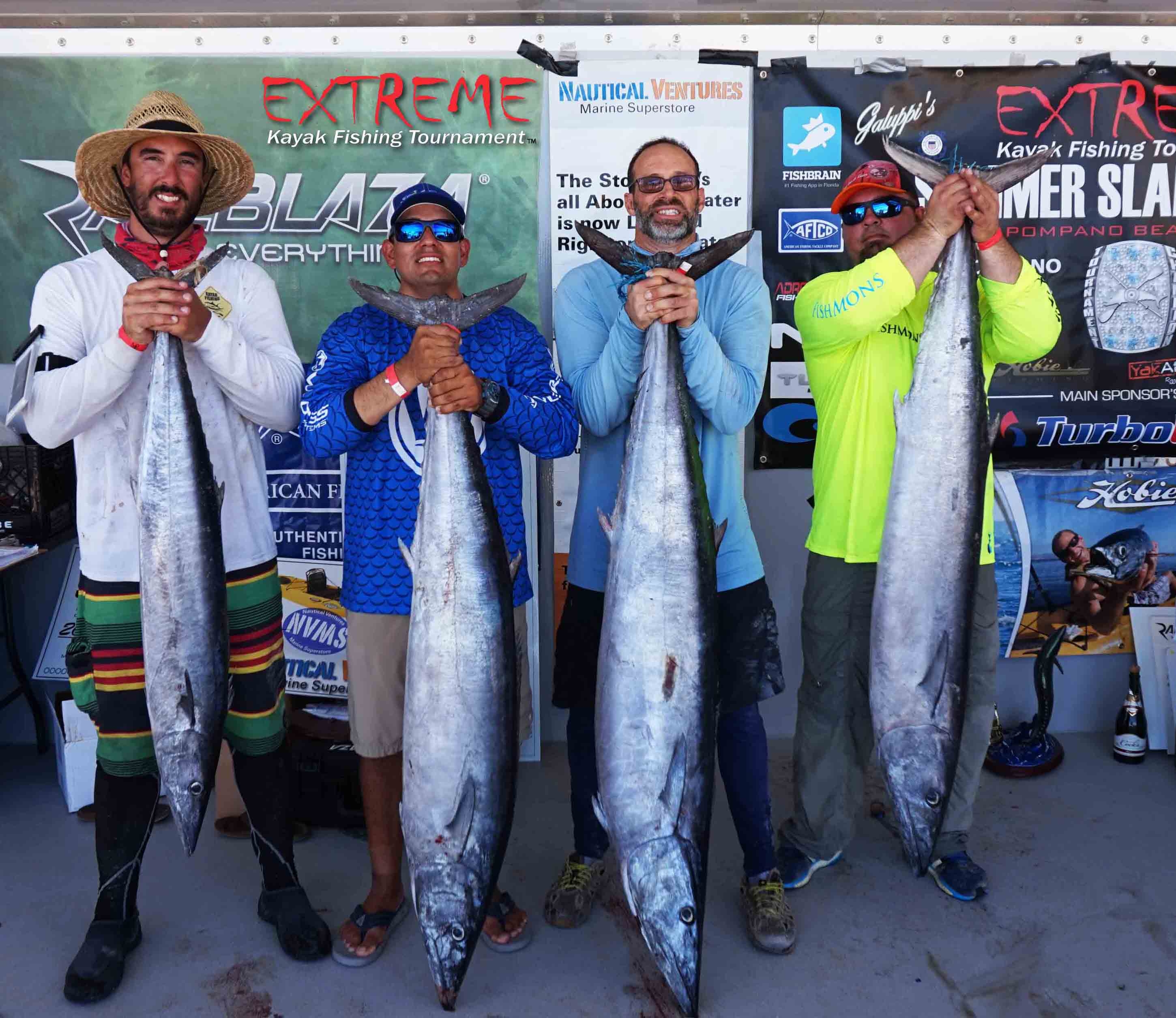 The top four anglers of the Extreme Kayak Fishing Tournament Photos by: Extreme Kayak Fishing Tournament