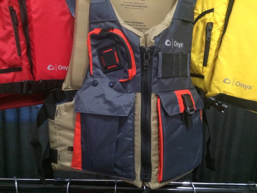 Onyx Kayak Fishing Vest Packed with Fishing Goodies for a Great