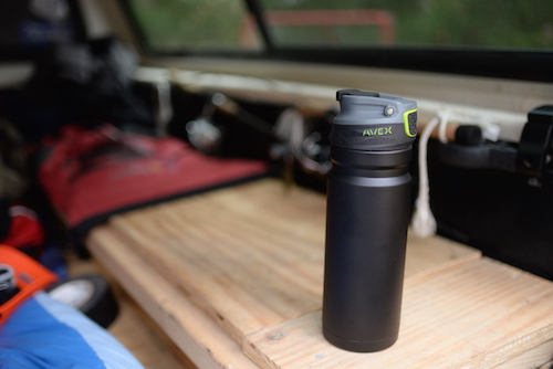 The Avex ReCharge Tumbler features a lid cover to keep dirt out of your drink. 