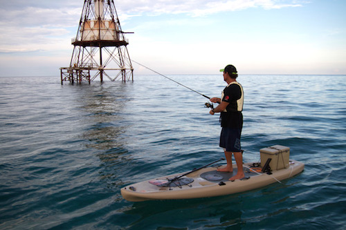 The Imagine Surf Angler SUP can be rigged like a kayak and fished like a standup board.