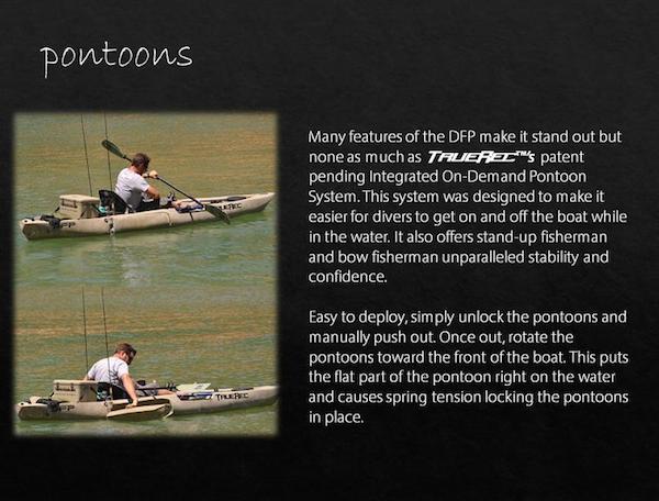 DFP kayak features retractable pontoons