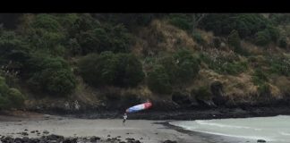 Close call with paddleboard in wind storm