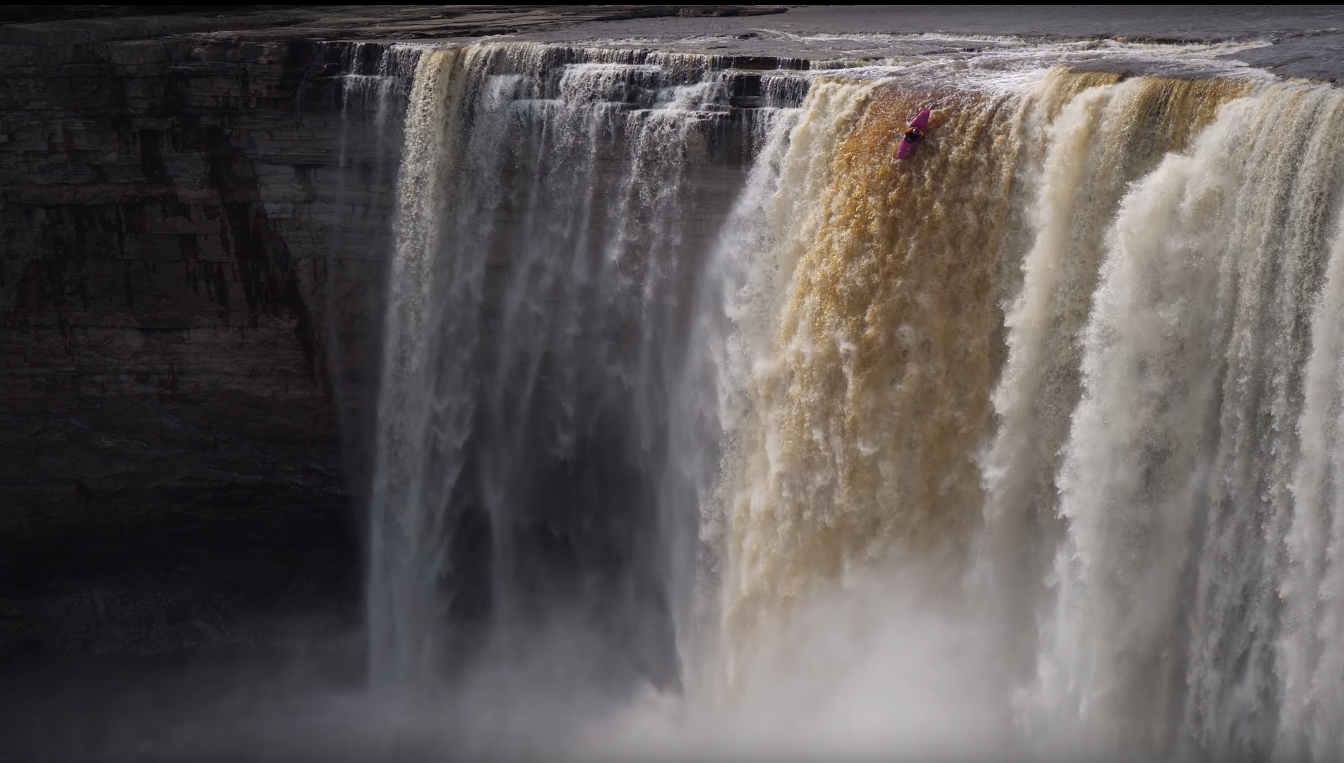 Dane Jackson running Alexandra Falls