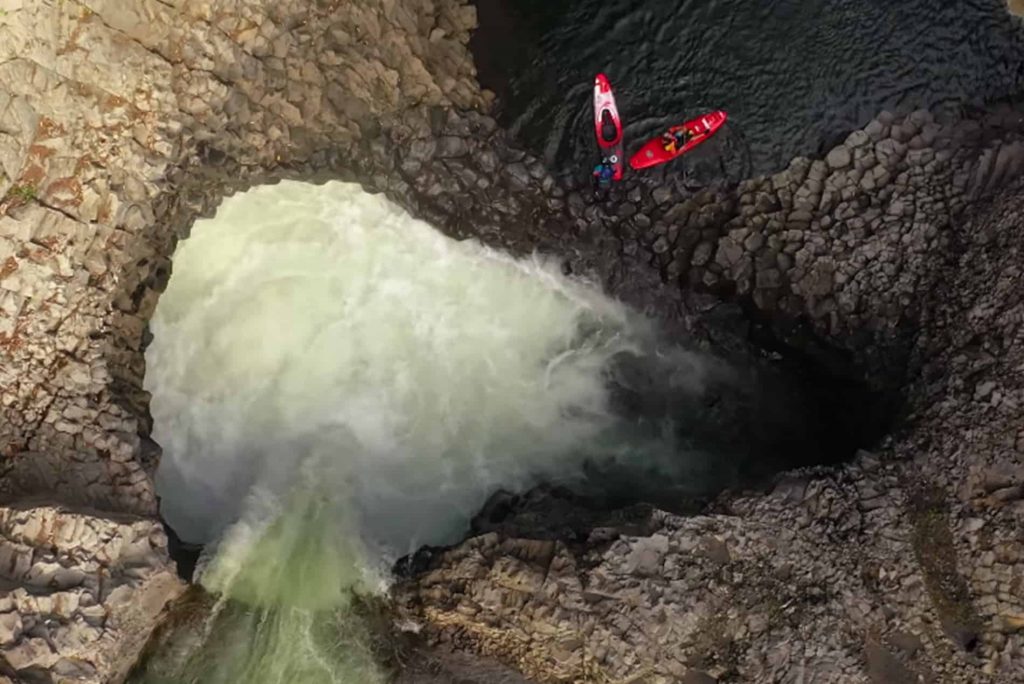 Kayaking waterfalls in Hawaii
