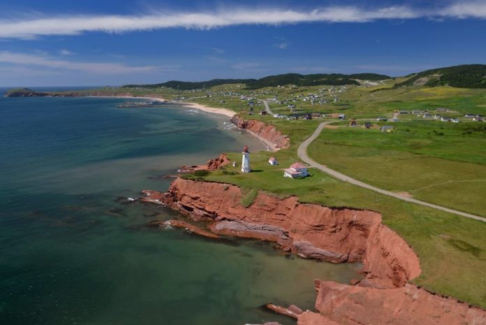 the red coast of the Iles de lad Madeleine
