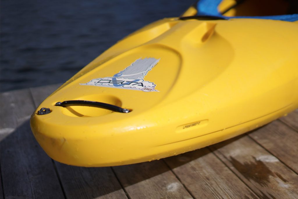 the bow of Liquidlogic Kayak's Delta V 88 whitewater kayak