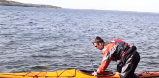 Steve Ruskay demonstrating how to launch a kayak