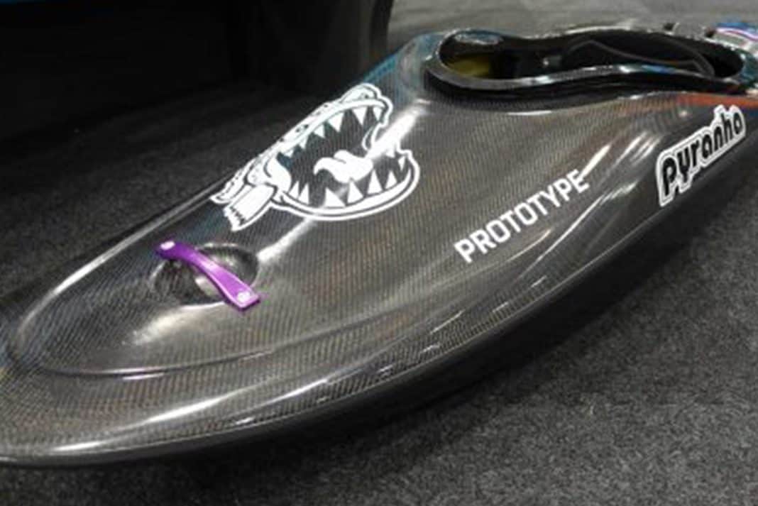 Black whitewater kayak prototype