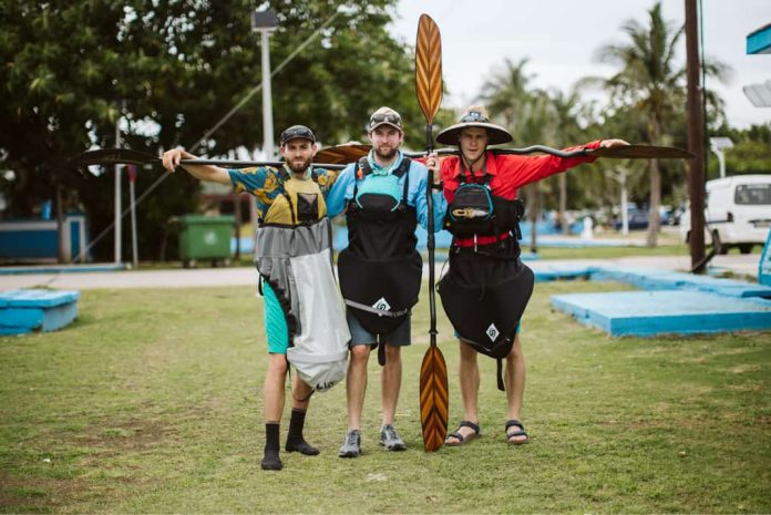 Three paddlers