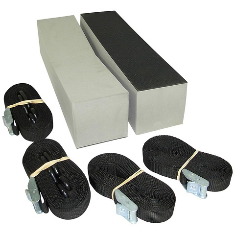 Foam blocks and straps for loading boats on car.