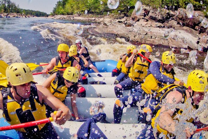 Raft full of people on the Ottawa River