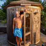 Frank Wolf about to bask in the glorious heat of Sauna Saari, on the second-last day of the journey. | Photo: Frank Wolf