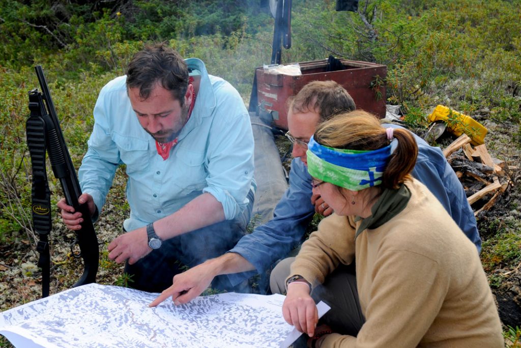 A group makes a safety plan in polar bear country.