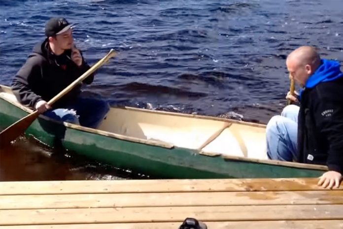 screenshot from video of canoe fail on youtube