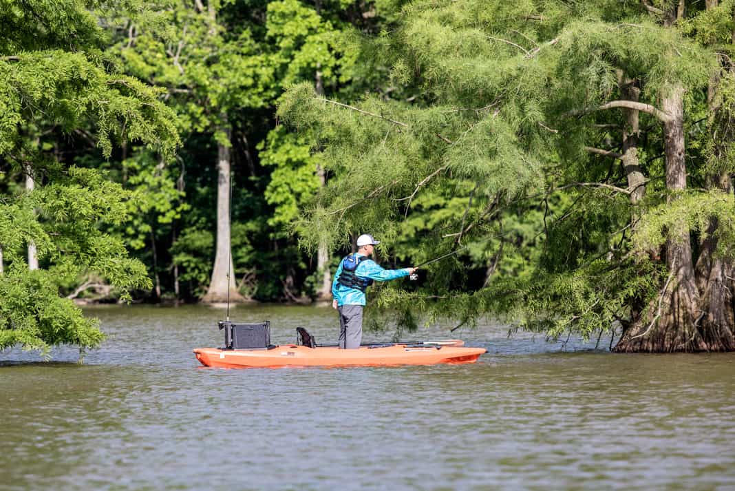 Yes, you can stand and fish from a sit-inside kayak. | Photo: Patrick Buzz Hayes