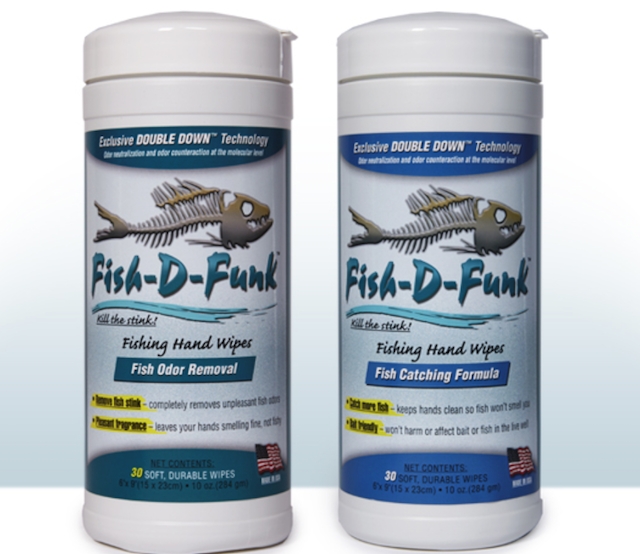 Use Fish-D-Funk wipes to catch more fish, but not smell like you did. Photos: Courtesy Fish-D-Funk