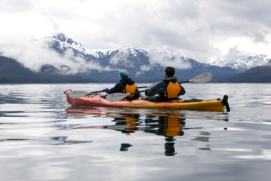 Tandem sea kayak on the water