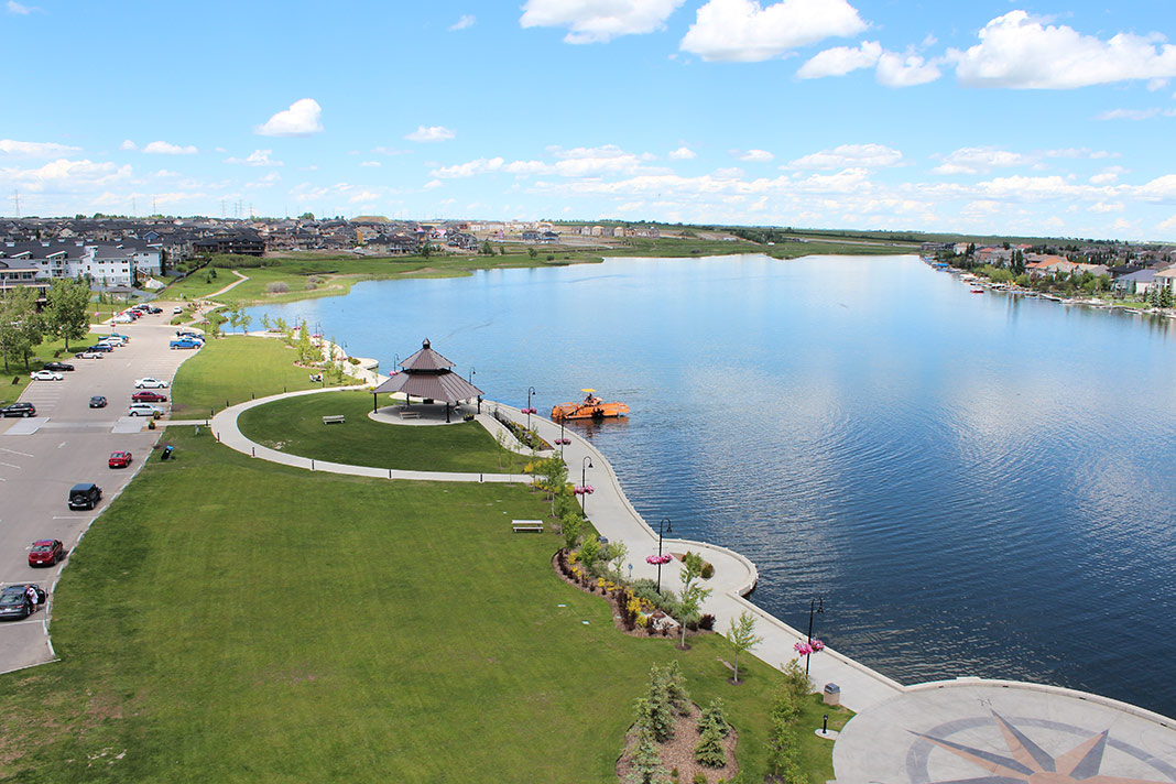 An overview of Chestermere Lake, a watersports hotspot