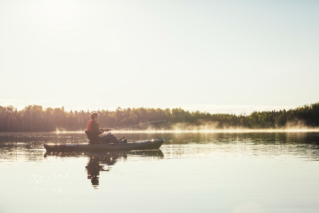 Kayak fishing in Algonquin Park