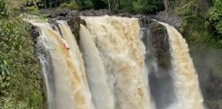 Dane Jackson kayaks over 80 foot waterfall
