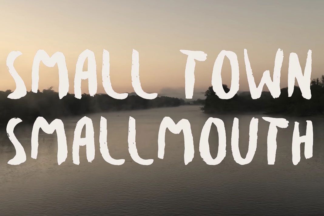 Title screen for Eric Atkins' "Small town Smallmouth" bass fishing video