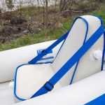 The Sea Eagle 370 Pro package offers these premium five-inch-high seats with protective fabric covering, storage pouch and high, supportive backrest. Also available: a Sport Fishing package, or the QuickSail, which includes a small sail and electric inflation pump. | Photo: Colin Field