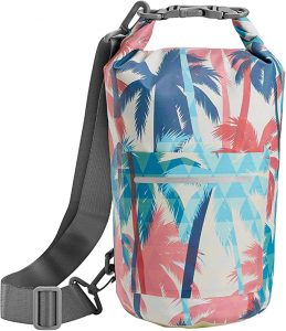 Colorful palm trees printed on dry bag