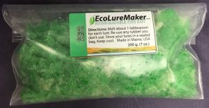 EcoLureMaker Biodegradable Soft Bait Rubber Green Melon 200 Grams (0.4 lbs)