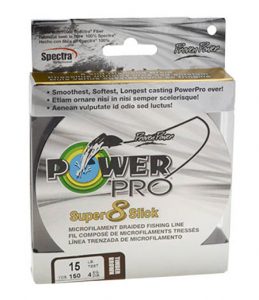 Power Pro Super 8 Slick braided fishing line, part of the ultimate kayak fishing rig
