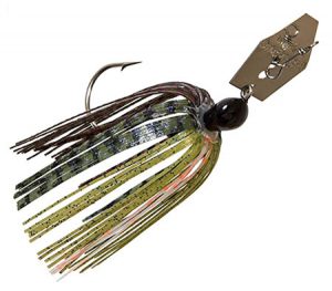 Z-Man ChatterBait in perch/bluegill, part of the ultimate kayak fishing rig