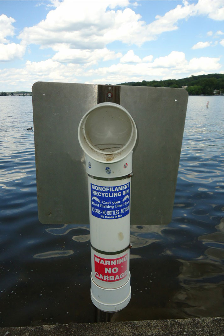a receptacle for used fishing line