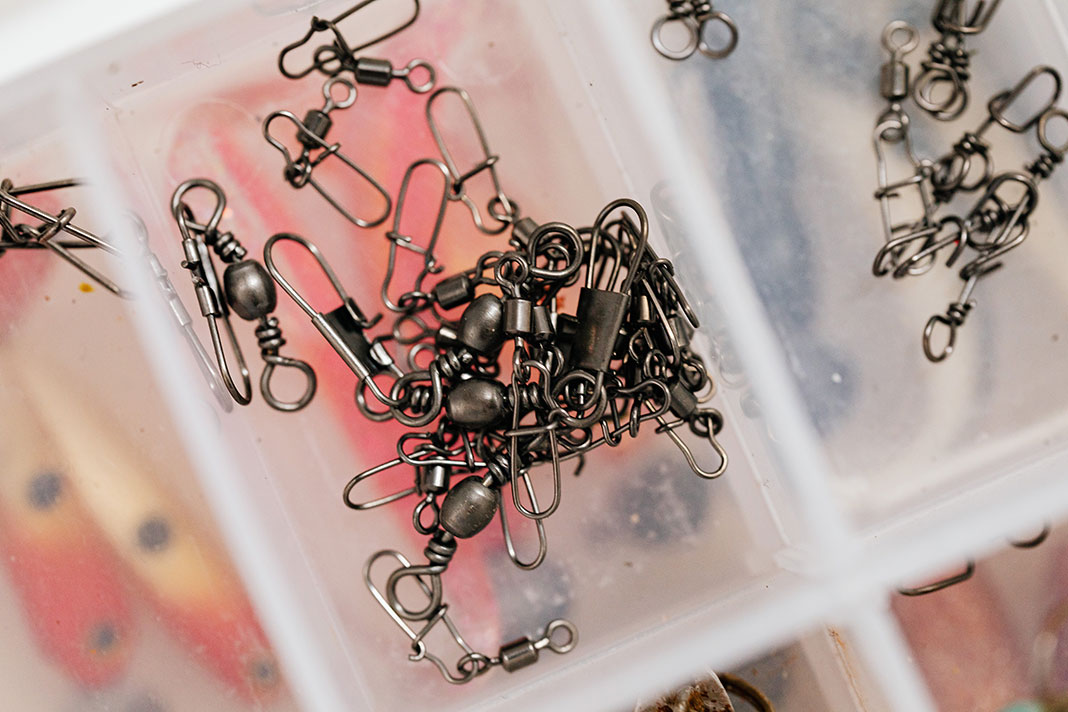 a selection of fishing swivels